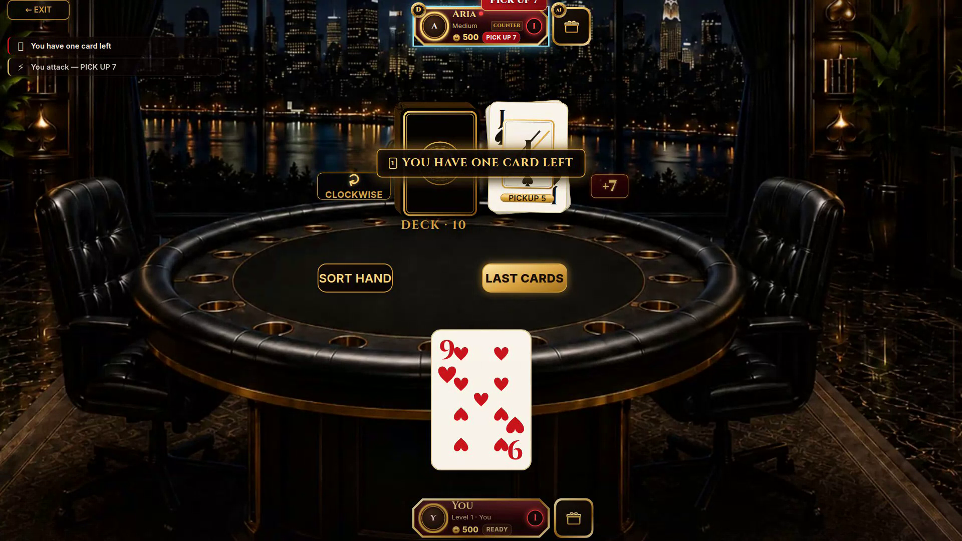 Active pickup chain showing opponents drawing cards